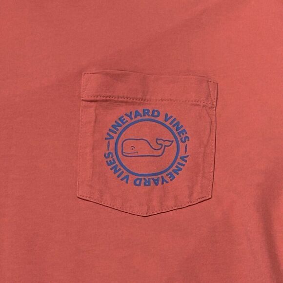 Vineyard Vines Shirt Mens L Pink Red Crewneck Long Sleeve Fish - Picture 3 of 7